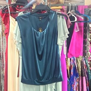 Dark Emeral Green Silky Top size XS